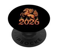 Année du Cheval 2026 Nouvel an Chinois Cheval de Feu Lunaire Nouveau PopSockets PopGrip Adhésif
