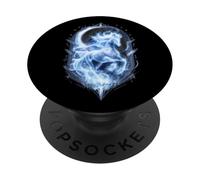 Année du Cheval 2026 Nouvel an Chinois Cool Blue Fire Ice PopSockets PopGrip Adhésif