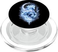Année du Cheval 2026 Nouvel an Chinois Cool Blue Fire Ice PopSockets PopGrip pour MagSafe