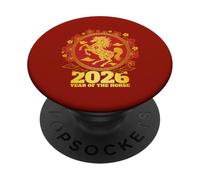 Année du Cheval 2026 Nouvel an Chinois Zodiaque Chinois PopSockets PopGrip Adhésif