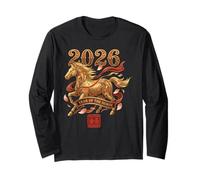 Année du Cheval 2026 Nouvel an Lunaire 2026 Nouvel an Chinois Manche Longue