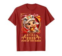Année du Cheval 2026 Nouvel an Lunaire Chinois 2026 garçons Enfants T-Shirt