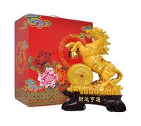 Année du Cheval 2026 Statue de Cheval Signe du Zodiaque Chinois dans Coffret Cadeau - Amulette & Décoration pour réussir, Force et Prospérité