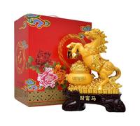 Année du Cheval 2026 Statue de Cheval Signe du Zodiaque Chinois dans Coffret Cadeau - Amulette & Décoration pour réussir, Force et Prospérité