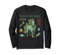 Année du Cheval 2026 Zodiac Happy Chinese New Year Manche Longue