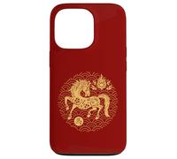Année du Cheval 2026 Zodiaque Chinois Nouvel an Lunaire Feu Coque pour iPhone 13 Pro