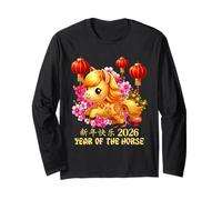 Année du Cheval Chanceux Nouvel an Lunaire Chinois Zodiaque 2026 Manche Longue