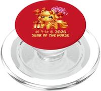 Année du Cheval Chanceux Nouvel an Lunaire Chinois Zodiaque 2026 Rouge PopSockets PopGrip pour MagSafe