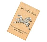 Année du Cheval en format de poche - Souvenir de motivation acrylique 2D | Carte d'encouragement du Nouvel An chinois - Pour adultes voyages étudiants travail réunions collègues diplômés