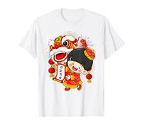 Année du Cheval Lunaire Nouvel an Chinois Boy & Lion Dance T-Shirt