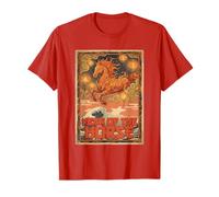 Année du Cheval Nouvel an Chinois 2026 Luna Anime Japonais T-Shirt