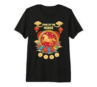 Année du Cheval Nouvel an Chinois 2026 Zodiaque Chinois T-Shirt Haut de Gamme