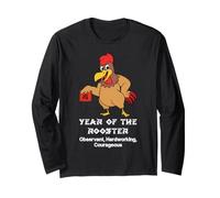 Année du Coq Mignon Zodiaque Chinois Nouvel an Chinois Manche Longue