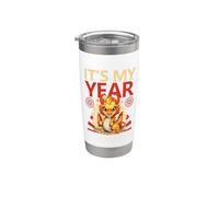 Année du dragon Bonne année chinoise 2024 C'est mon année Gobelet isotherme en acier inoxydable double paroi