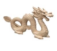 Année du dragon, sculpture Feng Shui, artisanat en bois, figurine de dragon chinois - Statue traditionnelle chinoise de dragon sculptée à la main - Sculpture exquise Feng Shui pour