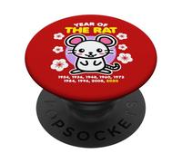Année du Rat 2020 Happy Zodiac Chinois Nouvel an Kawaii PopSockets PopGrip Adhésif