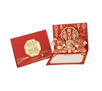 Année du serpent 2025 Popup Festival du printemps avec enveloppe Nouvelle carte de bénédiction chinoise pour famille et amis