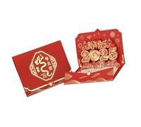 Année du serpent 2025 Popup Printemps Festival avec enveloppe Nouvelle carte de bénédiction chinoise pour famille et amis Cadeau chinois