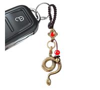 Année du serpent chinois - Statue en laiton de l'année du serpent, pendentif serpent esthétique vintage | Breloque de sac et porte-clés décoratif pour homme et femme, moulage à la perdue, cadeau
