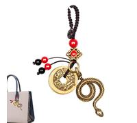 Année du serpent chinois - Statue en laiton de l'année du serpent, pendentif serpent esthétique vintage | Breloque de sac et porte-clés décoratif pour homme et femme, moulage à la perdue, cadeau
