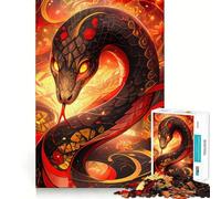 Année du Serpent Puzzle Serpent de Feu 1000 pièces Jeu de logique et de réflexion Découpe Experte Artisanat de qualité Exercice Mental Calme à Faire à la Maison (38x52cm)