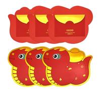 Année du serpent rouge serpent, 6 enveloppes dessin animé Lunar New Year Of The Snake | Sacs rouges pour le Nouvel An , paquet rouge pour l'année du serpent 2025 pour le mariage au début |
