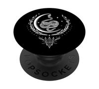 Année du Serpent Serpent Vert Occulte Mystique avec Lune PopSockets PopGrip Adhésif