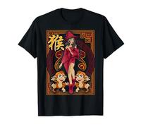 Année du Singe Zodiaque Anime Sexy Sorcière Anniversaire Femme T-Shirt