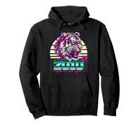 Année du tigre rétro 2010 Vaporwave Sunset Zodiaque chinois Sweat à Capuche