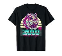 Année du tigre rétro 2010 Vaporwave Sunset Zodiaque chinois T-Shirt