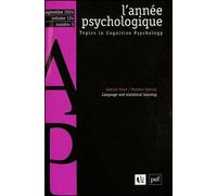 Annee psychologique 124-3 Le langage et l’apprentissage statistique - Collectif - Puf - broché - Revue