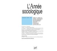 Année sociologique 2011, vol. 61 (2) Valeurs, métier et action : évolutions et permanences de l'institution militaire - Collectif - Puf - broché - Revue