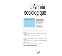 L'année Sociologique N° 62-1, 2012 - Sociologie Et Anthropologie - Convergences, Croisements Et Dissonances