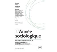Annee sociologique 2026, vol. 76(1) - Collectif - Puf - broché - Revue