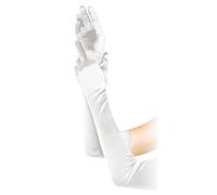 Années 1920 Style Longs Gants De Soirée Noir Blanc Coude Gants De Mariée Danse Déguisements Gants Sexy Femmes De Mariage De Bal Gants D'opéra (White)