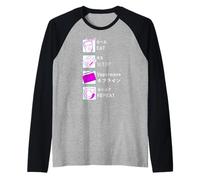 Années 1990 Party DJ Disco Eat Sleep Repeat Vaporwave Manche Raglan