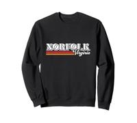 Années 70 et 1980 Retro Stripes Norfolk Virginia Hometown Pride Sweatshirt