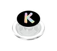 Années 70 Tie Dye Retro Vintage Lettre K Initiale : Lettre K Tie Dye PopSockets PopGrip pour MagSafe