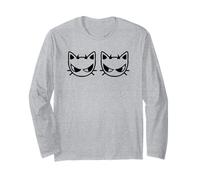 Années 90 Y2K Angry Evil Devil Cat Tomcat Chaton Jumeaux Manche Longue