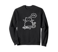 Années 90 Y2K Lazy Chubby Cat Tomcat Hungry After Fish Sweatshirt