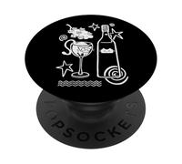 Années 90 Y2K Mignon Chaton Curieux coincé dans Un Verre à vin PopSockets PopGrip Adhésif