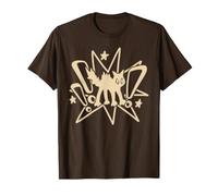 Années 90 Y2K Scary Tomcat Cat is Scared Under The Giant Star T-Shirt