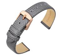 ANNEFIT Bracelets de Montres pour Femme 10mm, Bandes de Remplacement en Cuir avec Boucle en Or Rose (Gris)