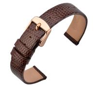 ANNEFIT Bracelets de Montres pour Femme 12mm, Bandes de Remplacement en Cuir avec Boucle en Or Rose (Marron)