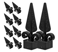 Anneome 10 Capuchons de Poteaux de Clôture en Plastique Noir, Couverture de Poste Décorative, Protection contre les Fissures pour Poteaux de Jardin et Cour