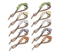 Anneome 10 Pièces Banana Jaw Clips Sparkly Pearl Hair Accessories French Twist Barrette Non-slip Chignon Hair Pin For Women With Shades