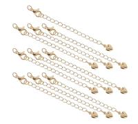 Anneome 10 Pièces Chaînes Extension Dorées pour Colliers et Bracelets avec Fermoirs Connecteurs Rallonges DIY pour Bijoux Femme Finitions Robustes et Installation Rapide