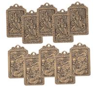 Anneome 10 Pièces Chinoise Laiton Pendentifs Gongming Style Traditionnel Protection Richesse Santé Compacte et Légère