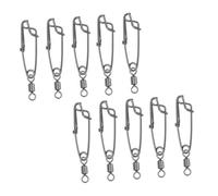 Anneome 10 pièces Fishing Snap Swivel Connector Outdoor Tackle for Carp Bass Trout Sea Fishing