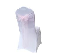 Anneome 10 Pièces Housses de Chaise Tulle Rose avec Nœuds pour Décoration de Mariage Banquets et Événements Écharpes de Chaise Élégantes et Réutilisables Adaptent à Presque Toutes